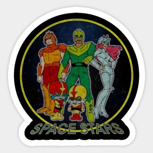 Cartoon Space Group Retro Sticker